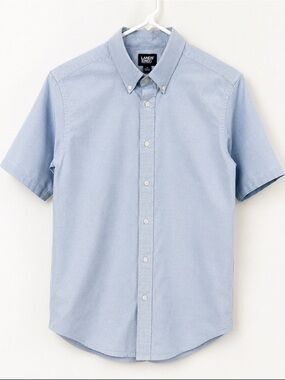 Lands’ End Boys Light Blue Oxford Button-Down Shirt Youth 16 Classic Prep